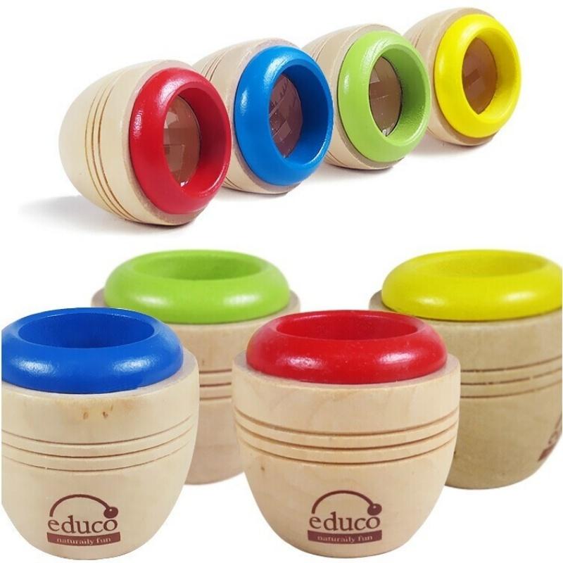 2Pcs Wooden Magic Kaleidoscope Montessori Sensory Visual Toys Kids Early Learning Educational Puzzle Random Color Birthday Gifts