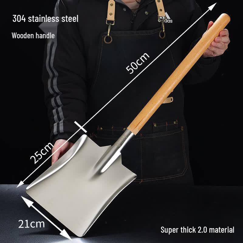 Chuan Ye Extra Large Stainless Steel Wok Spatula with Wooden Handle