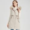 Fashion Winter Coat Female Long Parkas Hooded Detachable Sleeves Faux Fur Collar Thick Warm Women's Jackets