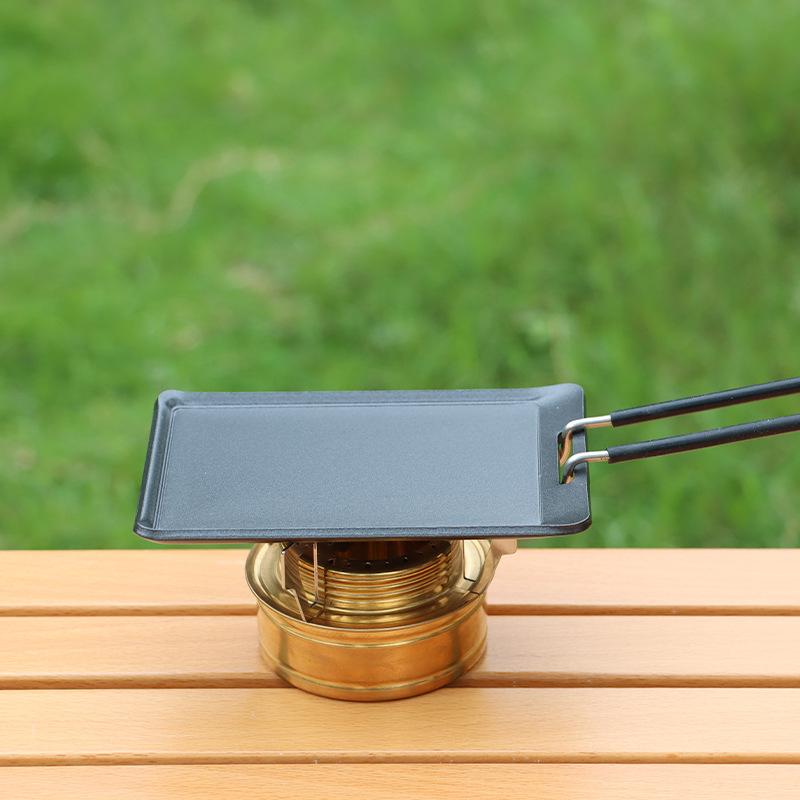 Kleine Camping-Bratpfanne Outdoor Mini Tragbare Grillpfanne BBQ Backschale Pfanne Reise Wandern Picknick Camping Kochgeschirr Grillwerkzeug