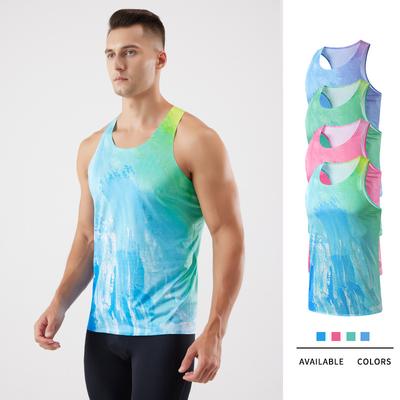 Men's Summer Racing Running Vest Sports Outdoor Fitness Sleeveless Quick Dry Marathon Training Racerback Tank Top