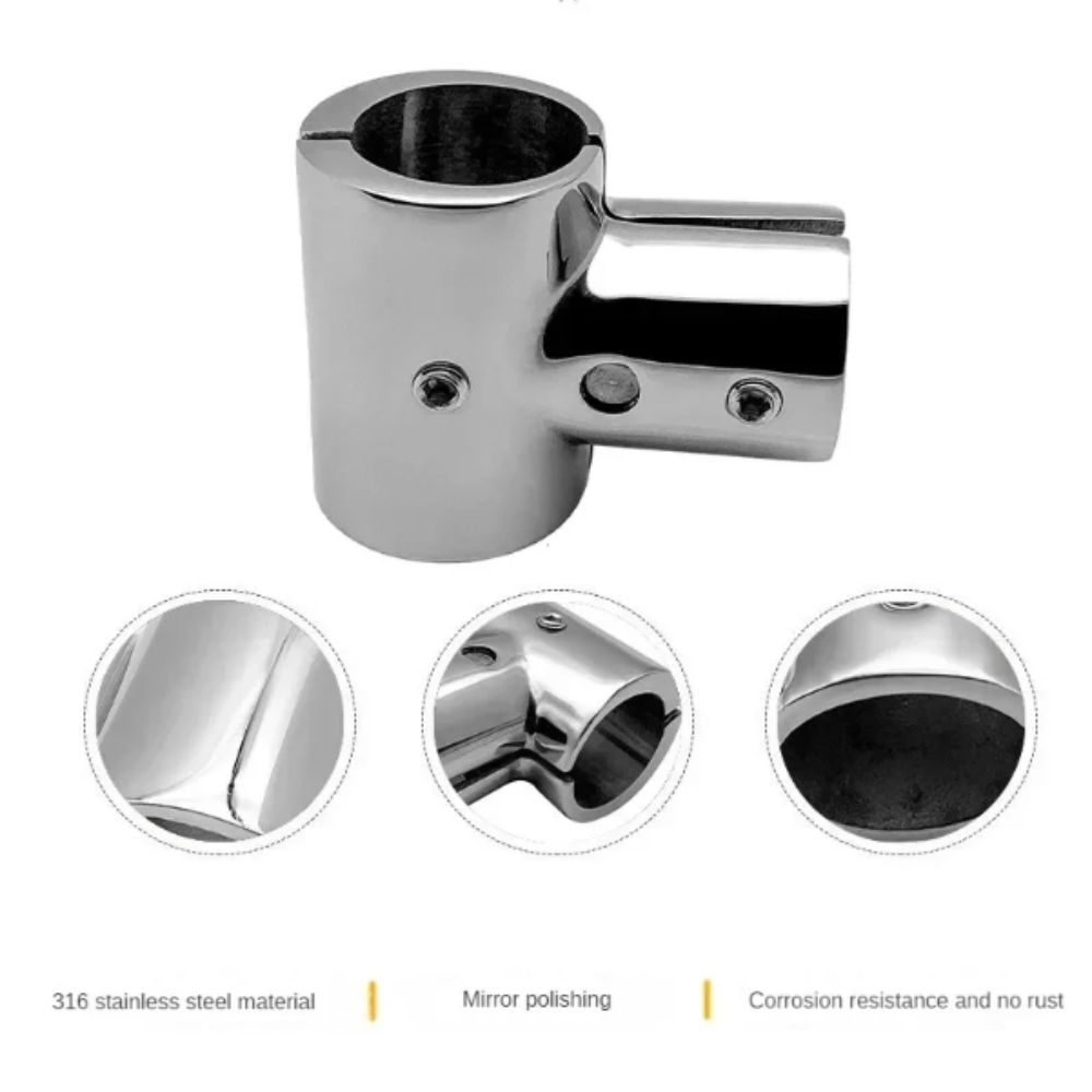 90 Degree Boat Hand Rail Fittings 316 Stainless Steel Stainless Steel Tee  Marine Environments