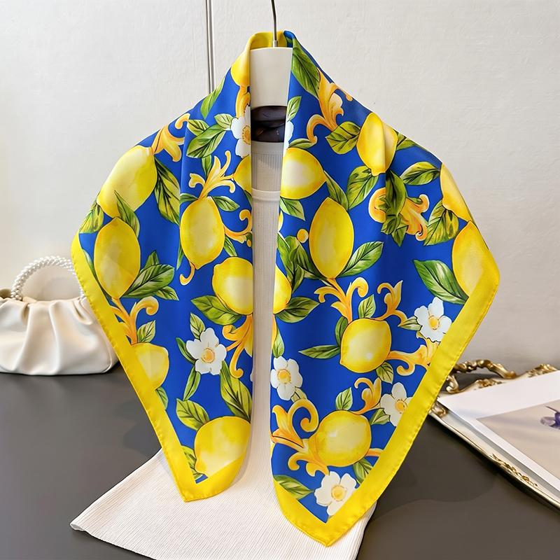 Luxury Scarf Print Hijab Fashion Turban Women's Square Headscarf Headband Handkerchief Neckerchief Bandana Windproof Shawl Wraps