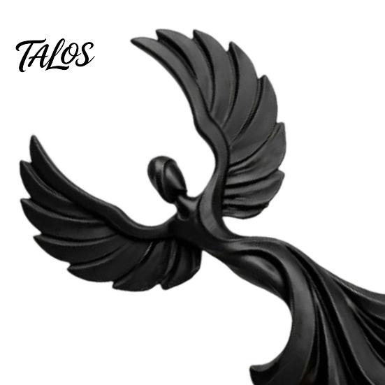 Small Angel Statue 3D Printed Dancing Figurine, Modern Winged Women Statue, Collectible Decorative Sculpture for Living Room, Bedroom, Bookshelf