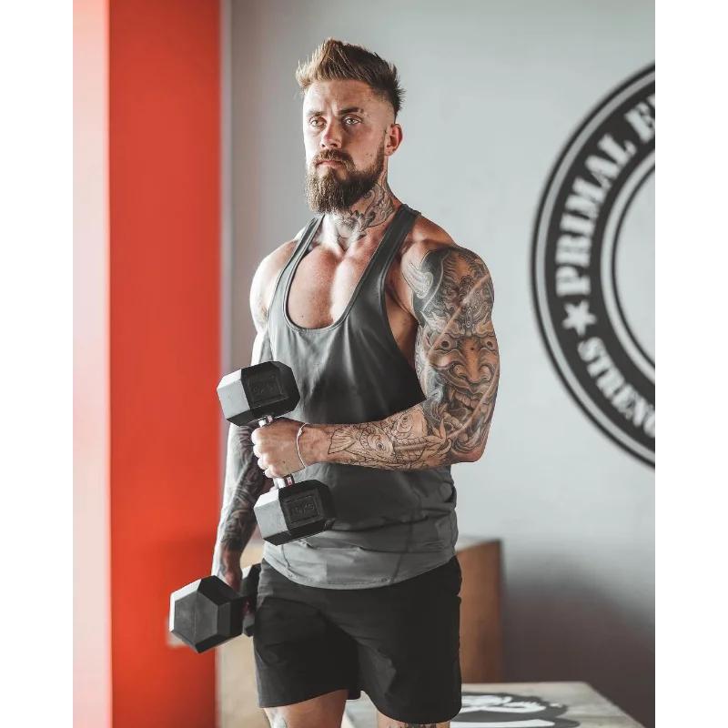 Canotta Sportiva Estiva da Uomo Muscolatura Fitness Elastica Traspirante Bianca Leggera Senza Logo Giuntata