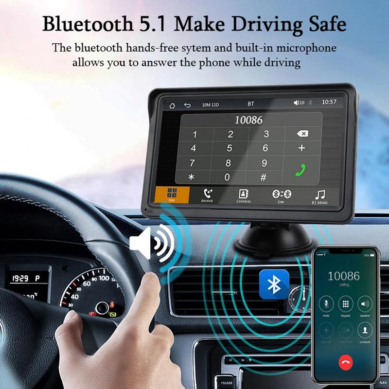 Car Radio Wireless CarPlay Android Auto Multimedia Video Player 7inch portable touch screen with USB aux for rear view camera