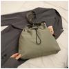 Women's Solid Color Tote Bag Wide Shoulder Strap Shoulder Bag Crossbody Bag