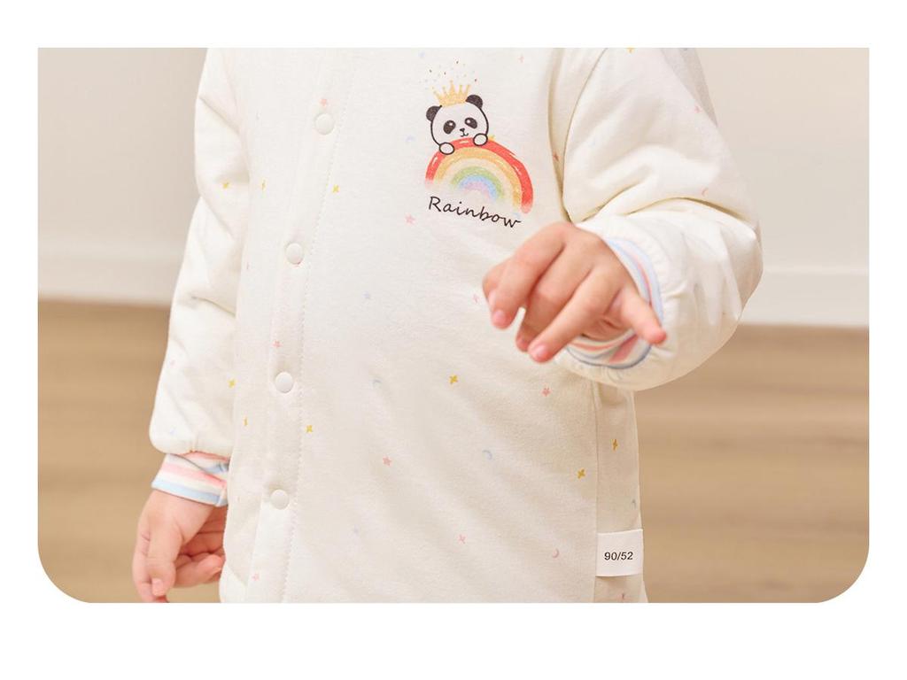 Jingqi Pikowany Bawełniany Dziecięcy Zestaw Piżamowy z Wysokim Stanem i Ochroną Brzuszka - Ciepła, Regulująca Temperaturę Odzież Domowa na Jesień i Zimę