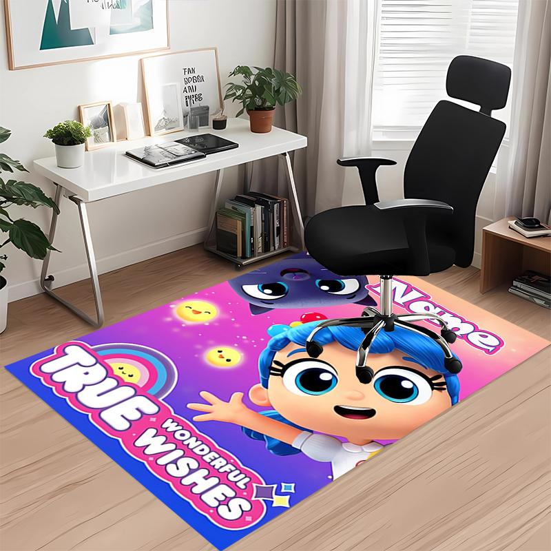 Custom Name True and the Rainbow Kingdom Printed Carpet, for Office Chair Living Room Bedroom Kitchen Room Decor Gifts.