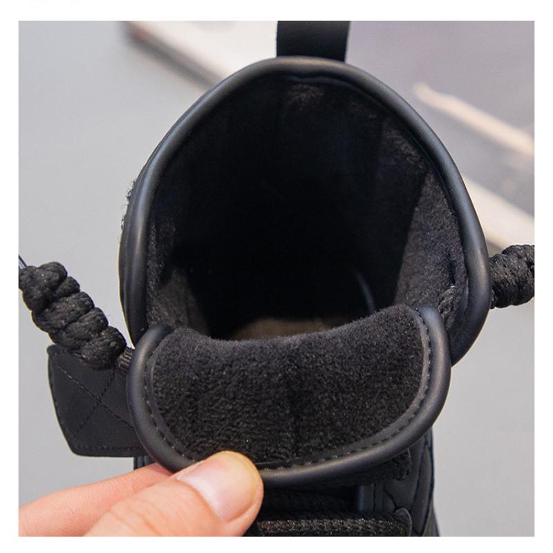 New Autumn and Winter Fashion Casual Thick-soled Plaid Warm Cotton Boots for Boys and Girls