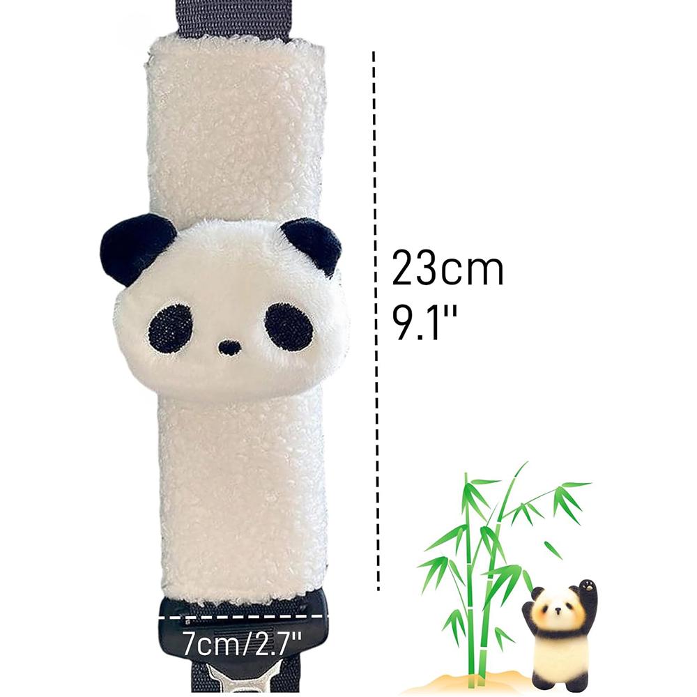 2pcs Seat Belt Cover Pad Winter Plush Fluffy Soft Seat Belt Cover, Panda