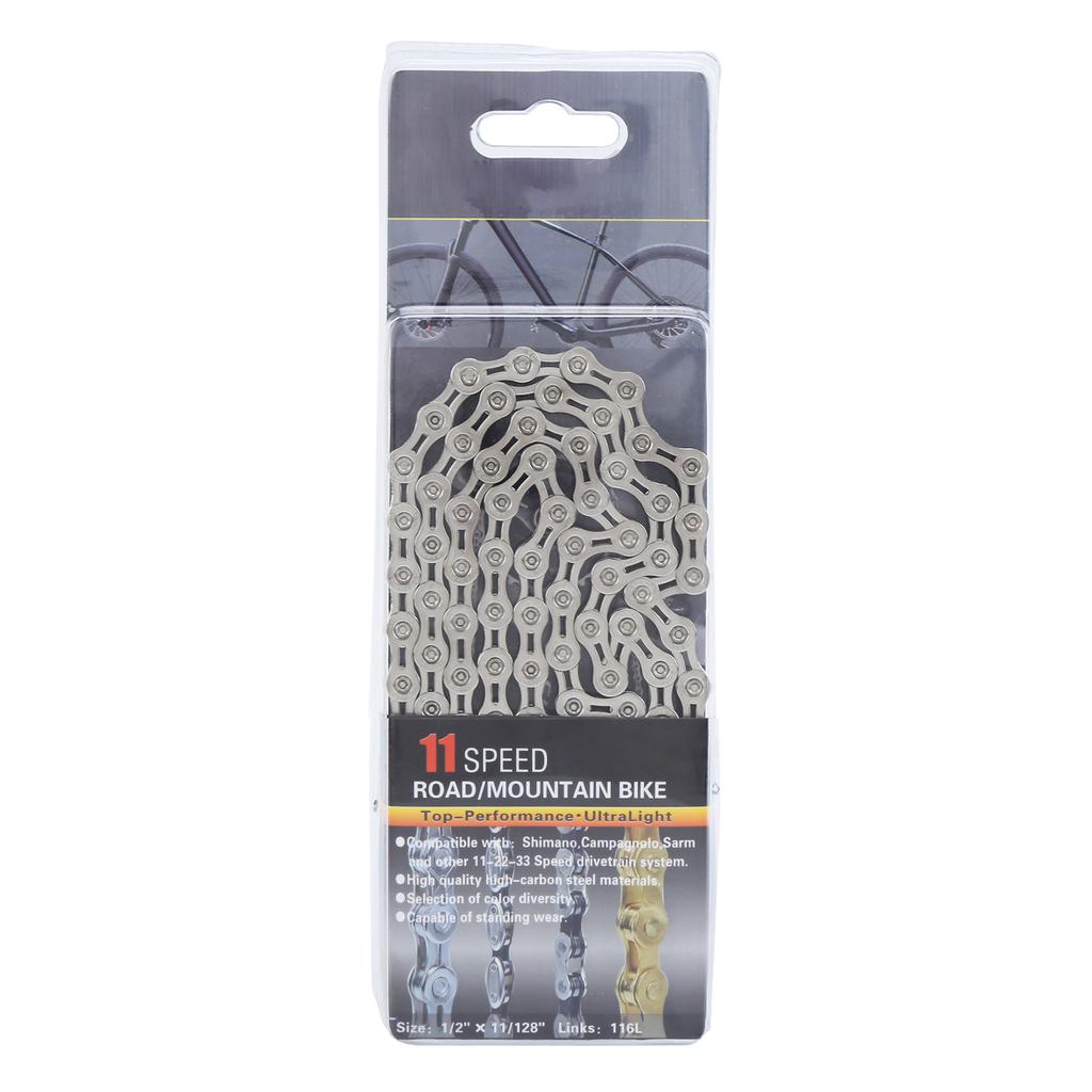 VG Sports 11 Speed Bike Chain Lightweight Half Hollow 1/2x11/128 Inch 116 Links Bicycle Chain for Mountain Bike