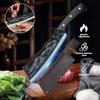 Dragon Cleaver Knife Heavy-Duty Bone Chopper with Leather Sheath,Ultra-Sharp Stainless Steel Chinese Dragon Meat Cleaver