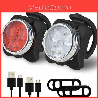 Usb Rechargeable Waterproof Ipx4 Bike Light Set For Safe Night Riding**