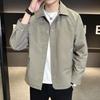 Jacket Men'S Spring New Loose Business Casual Cardigan Long Sleeve Top Short Simple Lapel Jacket