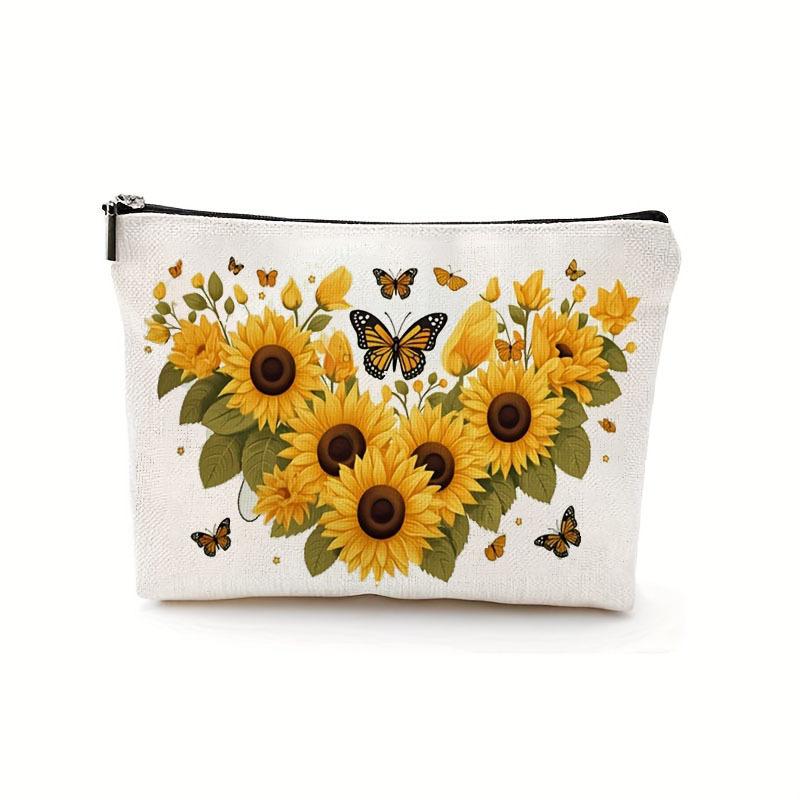 Spring Flowers, Waterproof, Makeup Bag, Coin Purse, Stationery Bag, Toiletries Bag, Portable, Zipper Storage Bag