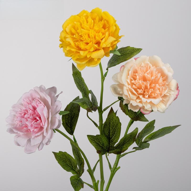 6pcs Real Touch Silk Fake Flowers Artificial Peonies Branch Hotel Decor White Flower Simulation Peony Festival Party Decoration