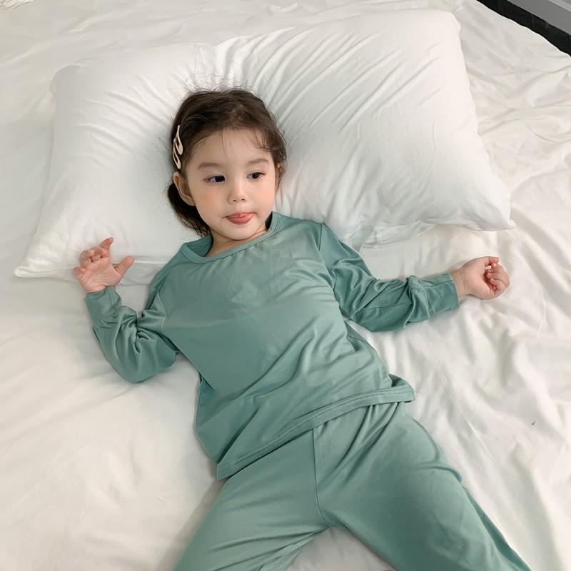 Kids High Waist Pajama Set Soft Modal Loungewear Boys Girls 80-140cm