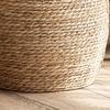 Round Wicker Planter Basket with Handles Indoor Outdoor Plants Rattan Woven Planter Pot Home Living Room Balcony Garden Decorative Flower Pot