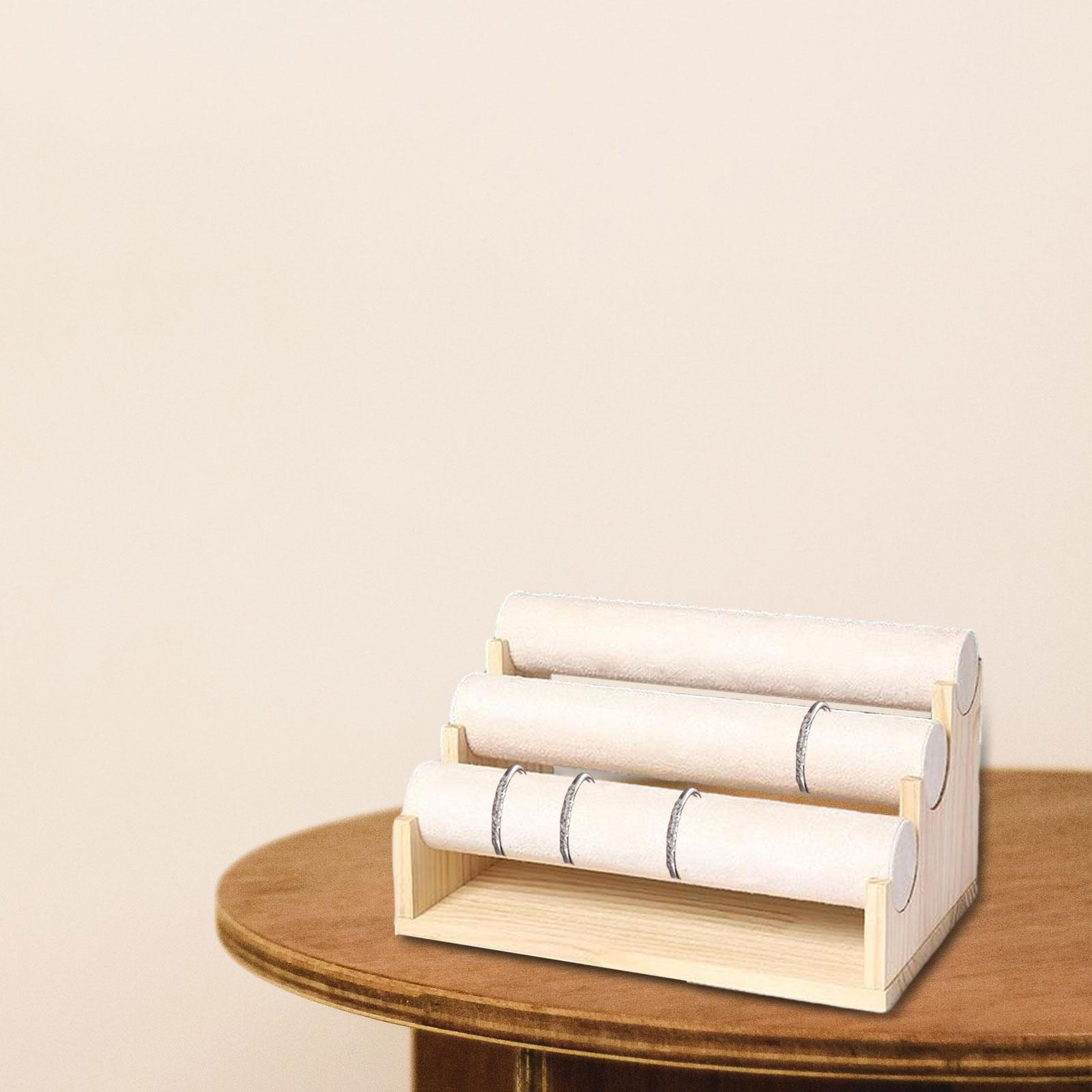 

3-ярусный органайзер-подставка для браслетов для спальни, туалетного столика, домашнего использования бежевый