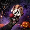 Elastic Comfortable Fit Headgear Halloween Clown Mask, Realistic Latex Horror Scary Mask with Escape Room Decorations Red Nose for Haunted House