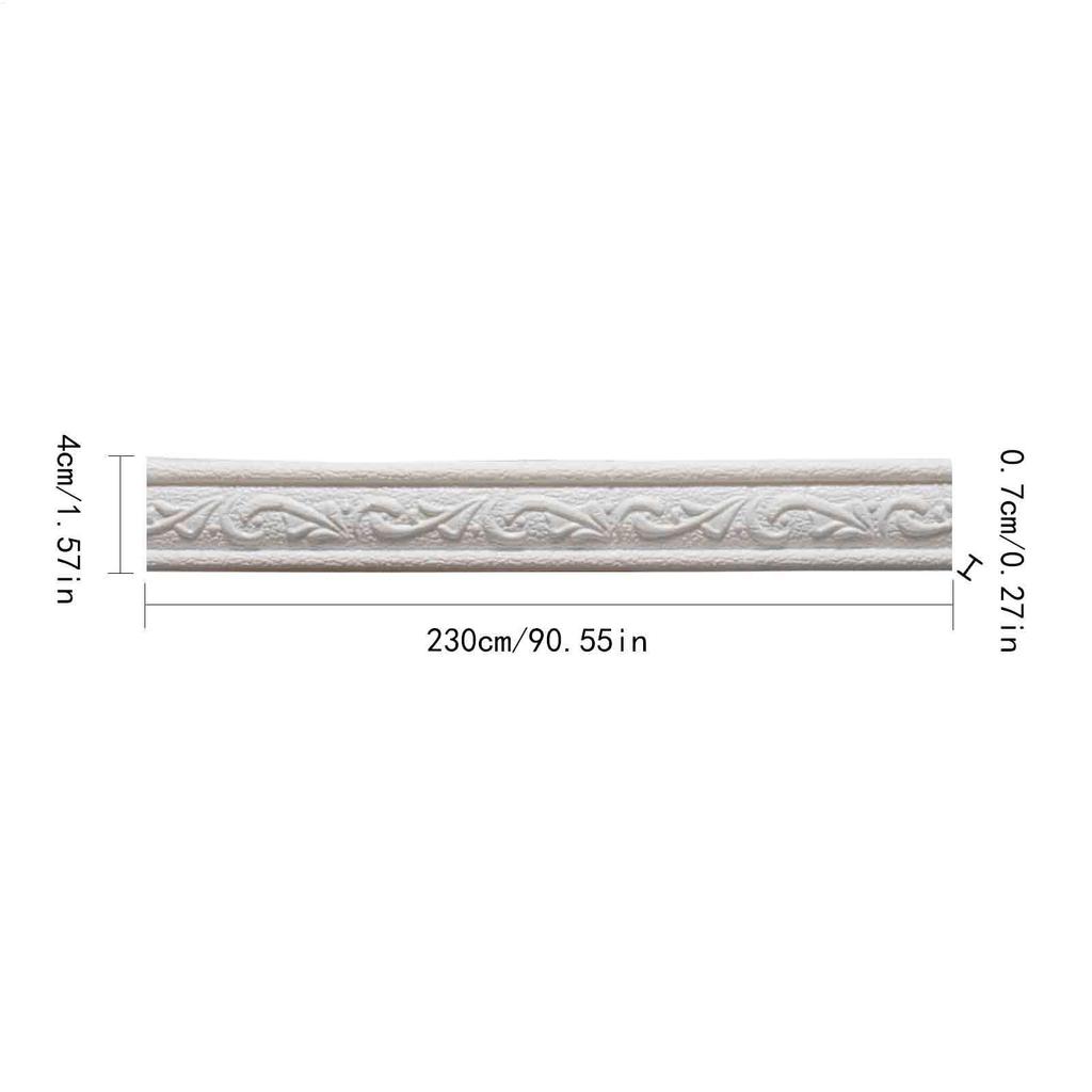 Self-adhesive Painting Frame Decoration 230cm Edge 3D PE Material Wall Border Waist Line DIY Wall Skirt Edge Decoration Strip