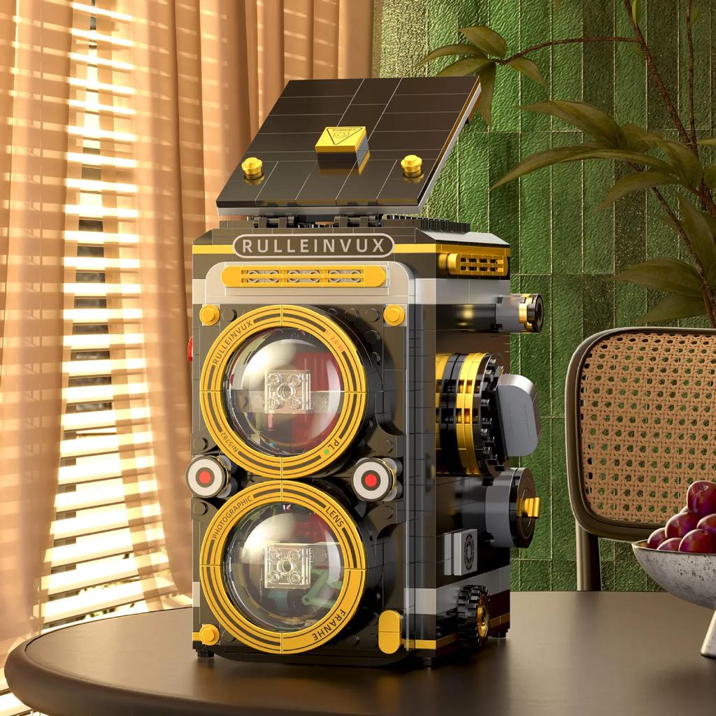 Retro Telephone Projector Coffee Machine Block Model Puzzle Assembly Toys, Suitable for Boys and Girls Gifts, Home Decoration