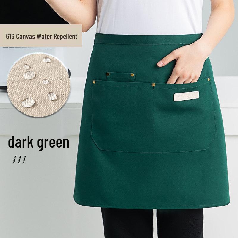 Waterproof Canvas Half-Body Apron for Waiters, Chefs, and Cafes