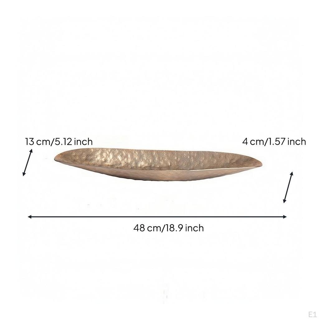 Leaf-Shaped Decorative Tray Versatile Hammered Aluminum Lightweight