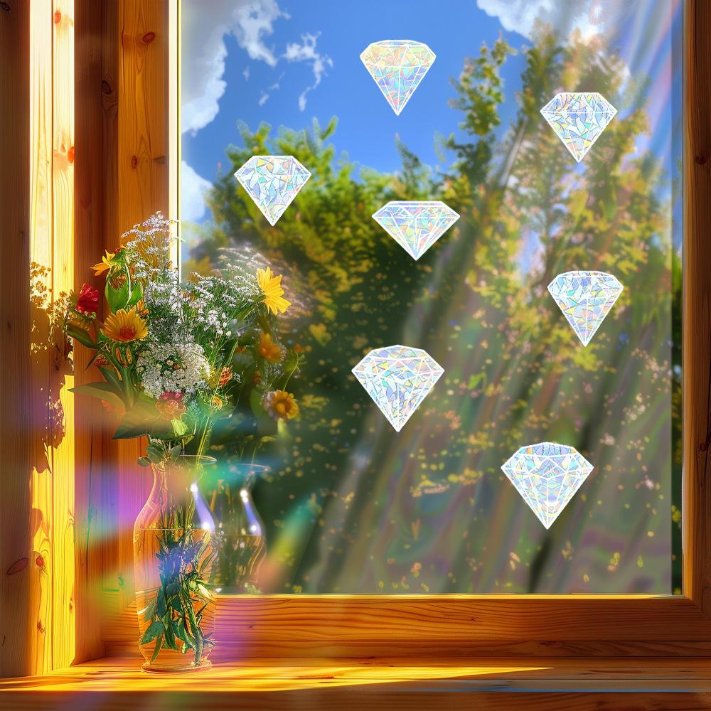 Colorful and Shiny Diamond Home Beautification and Decoration Glass Doors and Windows Static Window Stickers
