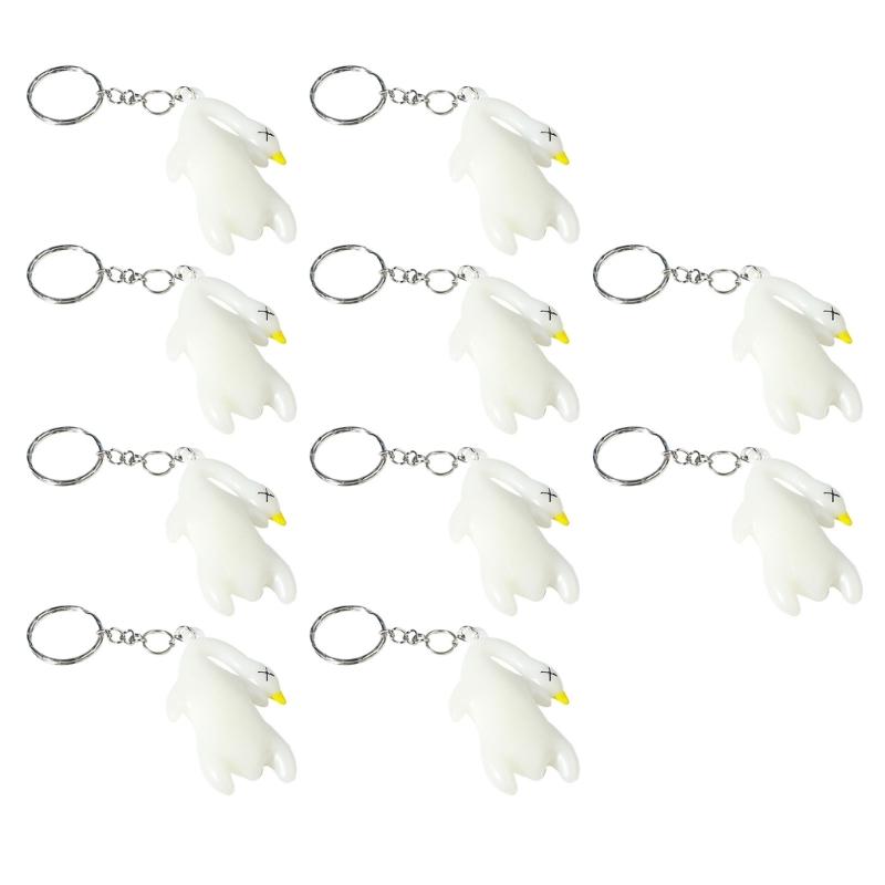 

10Pieces Roast Duck Figurine with Intricate Detail and Color Variation Duck Keyring Pendant Plastic Texture for Bag 1