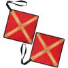 2Pcs Safety Travel Flag Kayak Warning Flag with Reflective Strips Canoes Red Warning Flag Travel Trailer Tow Accessory
