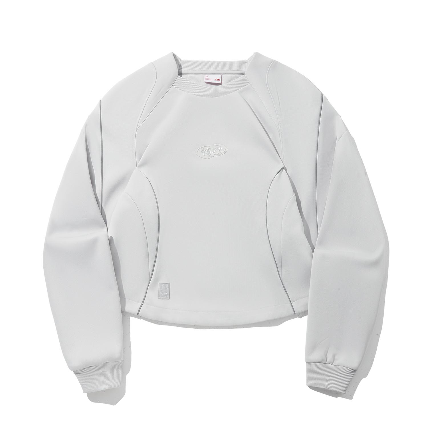 Li Ning Модная спортивная серия Светоотражающий свободный пуловер-свитшот Женский свитшот AWDW192-1 S