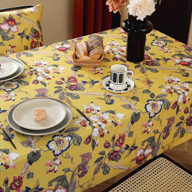 Retro Papagei Tischdecke, Hochwertiges Gefühl von Blume und Vogel Atmosphäre, Tischdecke, Couchtischbezug, Ländliche Tischdecke