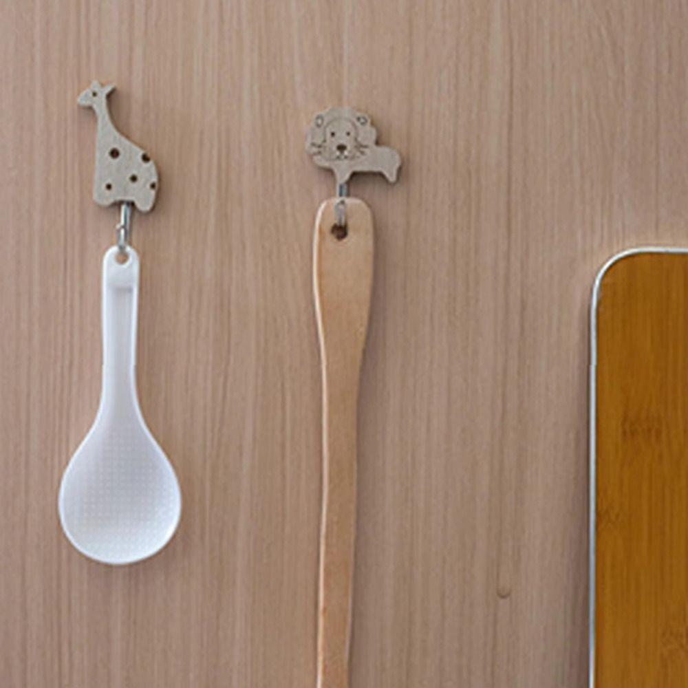Hickory Wood Animal Hook Cute Design Wall-Mounted Hook Decoration Key Hanging Hook  Wardrobe