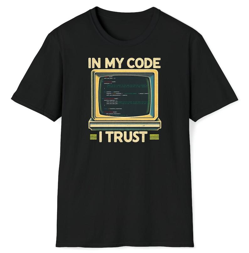 Computer Scientist and Programmer Tshirt in Retro Style In My Code I Trust with Unique Python Code Design Summer Cotton Tops