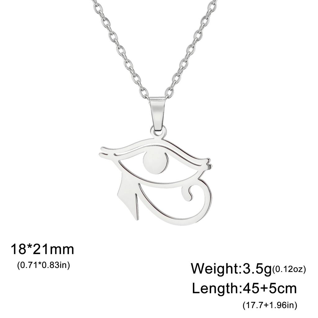 LIKGREAT Egyptian Eye of Horus Ankh Cross Protection Necklace for Women Men Stainless Steel Celtics Knot Amulet Jewelry