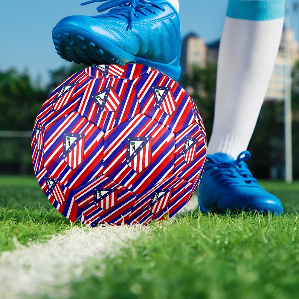 Pallone da Calcetto Indoor Club Atlético de Madrid Colorato Per Tutte le Età Cucito a Macchina PVC Pronto per la Competizione Resistente Alto Rimbalzo