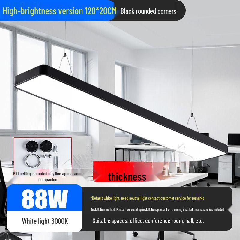 Minimalist Rectangular LED Pendant Light for Barber Shop, Office, or Living Room Ceiling