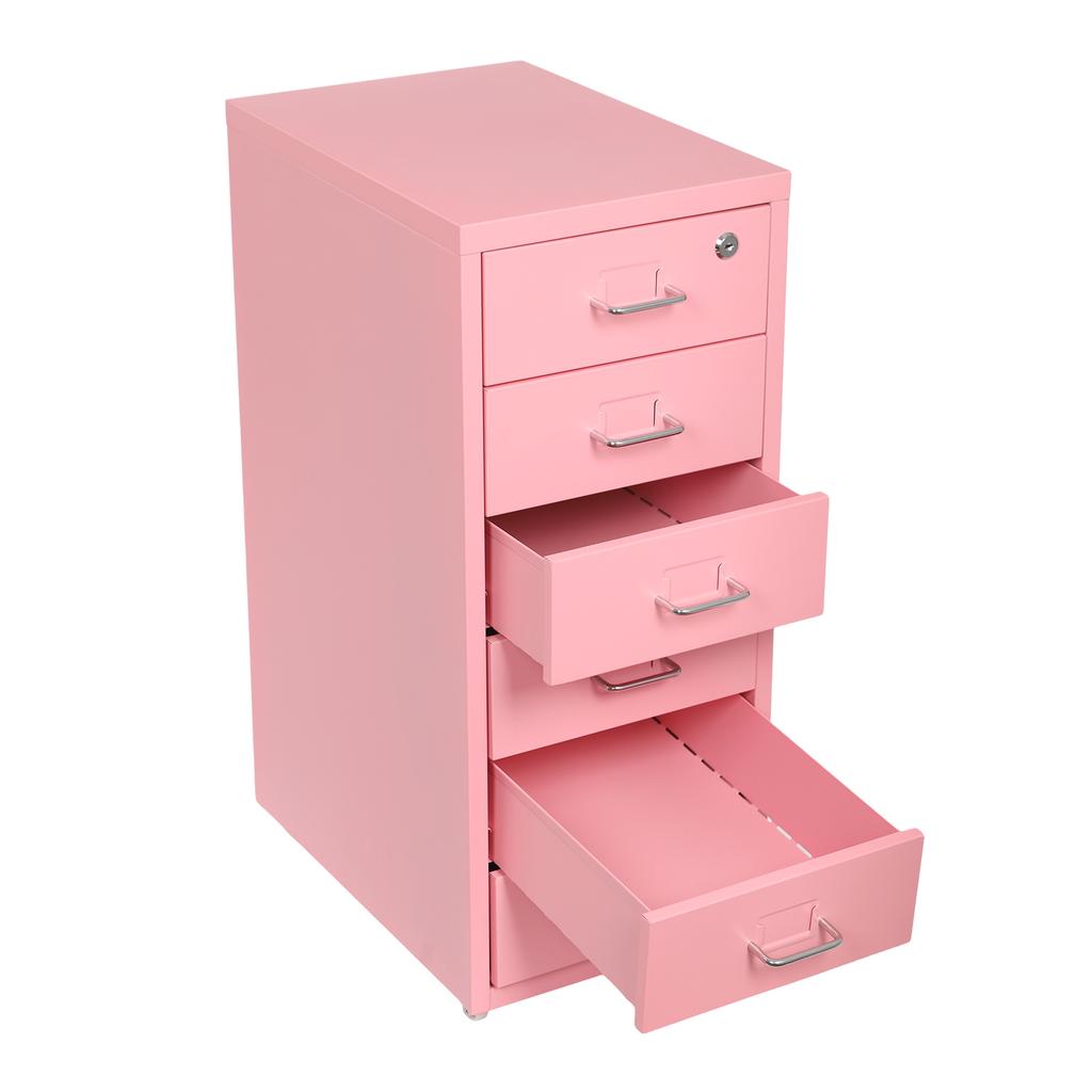 6 Drawer Vertical File Cabinet with Lock, Filing Cabinet Under Desk Office Storage with Wheels, Desk Drawers for Home Office