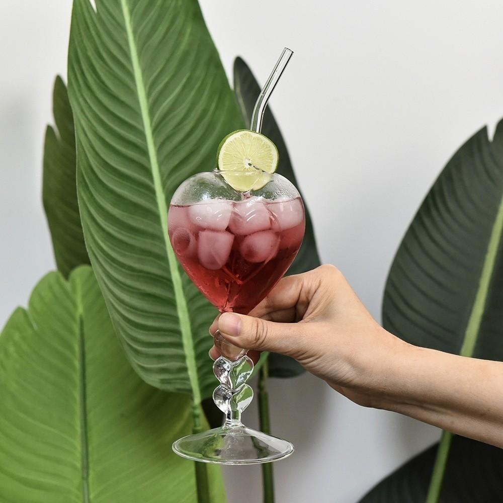 Large Capacity Heart Shaped Glass Romantic Juice Drink Glass Unique Glass Cup  Pub