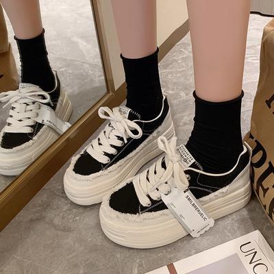 Leinenschuhe mit dicker Sohle für Damen Nische im Frühling und Sommer