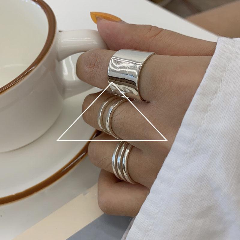 925 Silver Irregular Water Droplets Cross Ring Female Simple Retro Handmade Jewelry