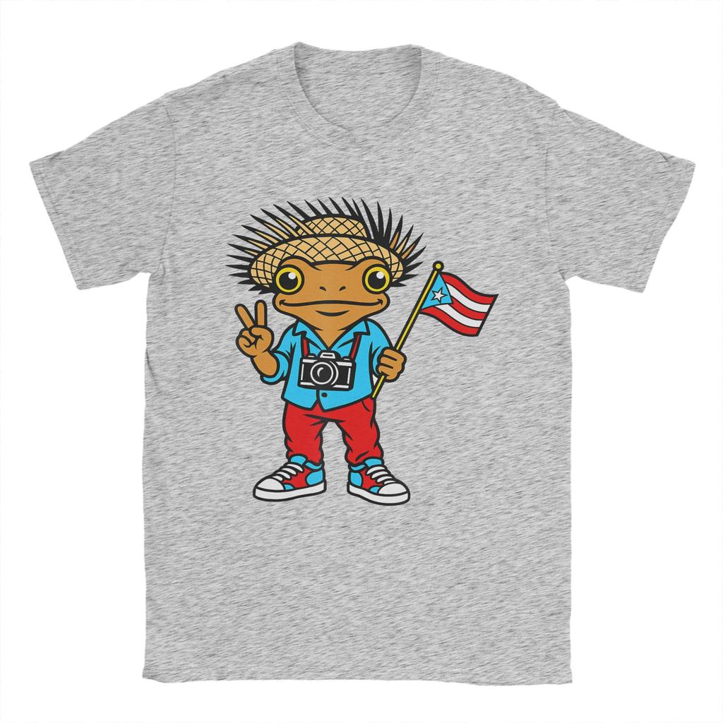Bad Bunny Puerto Rico Coqui Frog Boricua Puerto Rican Flag Taino Cotton T Shirt For Men TShirts Tee Shirt Oversize Clothes