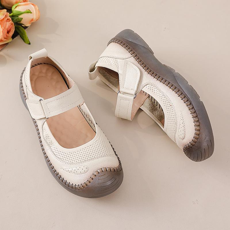 Fashion New summer flat shoes for women luxury real leather flats mother antique top quality moccasin ladies mary jane red wedding flats