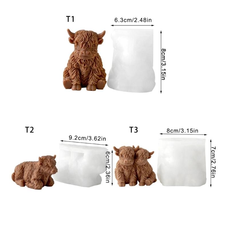 Yak Animal Silicone Molds Food Grade Silicone Mould for Resin Casting Handmade Soap Making Candle Gypsum Statue Ornament