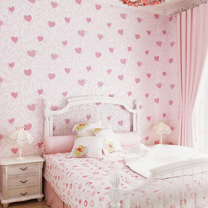Sweet Cartoon 3d Embossed Heart Pattern Wallpaper Kids Rooms Pink Girl Bedroom Decor Wallpapers Self Adhesive Wall Paper