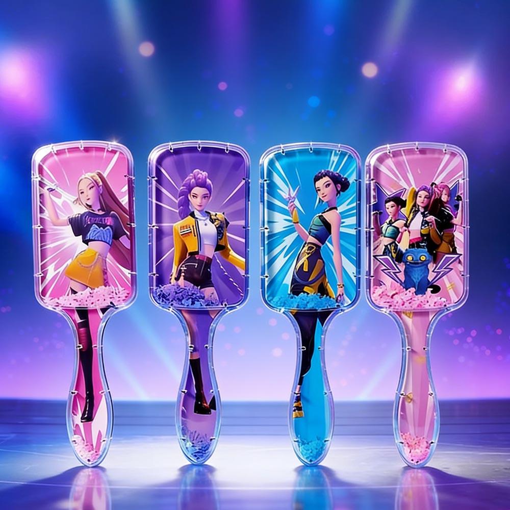 1/4PCS KPop Demon Hunters Comb Cartoon Rumi Mira Zoey Air Cushion Massage Comb Anime Peripheral Student Comb Girl Gifts