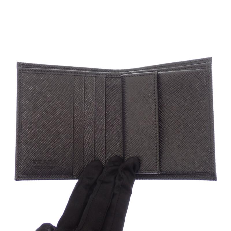 PRADA  2MO008_QHH_F0002 Bifold Wallet black Safiano mens
