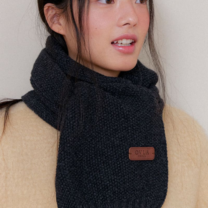

OVLA cashmere wool blended waffle muffler_4colors MF011 brown